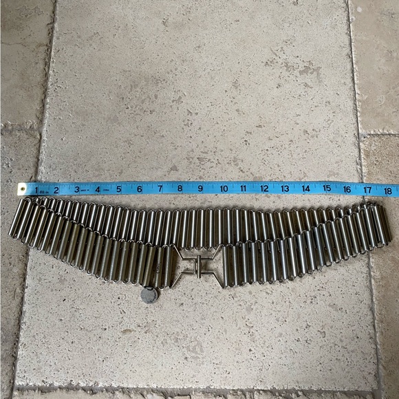 Rare Vintage YSL Yves Saint Laurent Metal Disco Bullet Chain Belt Signed - Picture 3 of 5